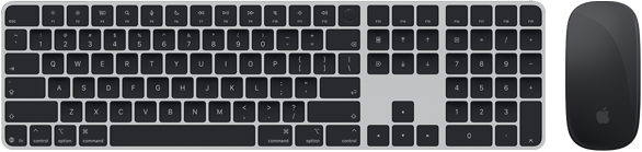 Изглед отгоре на Magic Keyboard с Touch ID и Magic Mouse