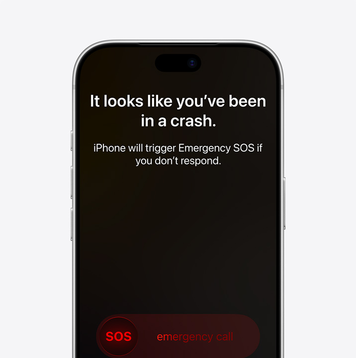 Kõrvuti, iPhone'i ekraan, kus on kuvatud Messages, Find My, maanteeabi, mis on saadaval satelliidi kaudu, iPhone'i ekraan, kus on kuvatud kasutuses SOS-funktsioon, iPhone'i ekraan, kus on kuvatud kasutuses maanteeabi funktsioon