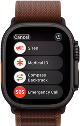 Apple Watch Ultra 4, κάσα από τιτάνιο, μαύρο χρώμα, δορυφορική σύνδεση, δεξιά εξωτερική πλαϊνή όψη, Digital Crown, υπερυψωμένο πλευρικό κουμπί, λουράκι Alpine Loop, μπορντό χρώμα