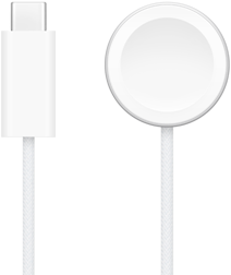 USB‑C lādētājs līdzās Apple Watch magnētiskajai ātrās uzlādes ierīcei