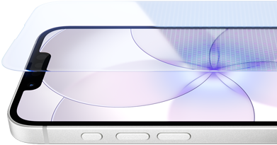 iPhone 17e, partea exterioară frontală cu Ceramic Shield 2, exterior lateral, culoare Alb, butoane: Acțiune, volum