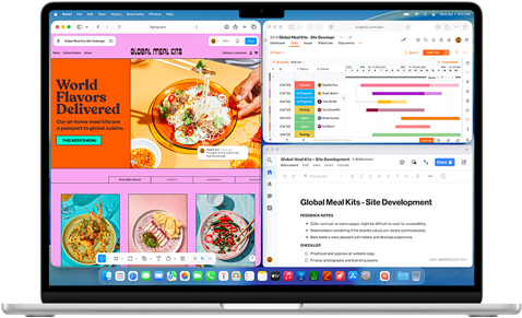 MacBook Air with multiple apps open