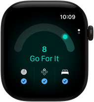 Apple Watch Series 12, алюмінієвий корпус чорного кольору, оцінка готовності 8, правий бік корпусу, коронка Digital Crown