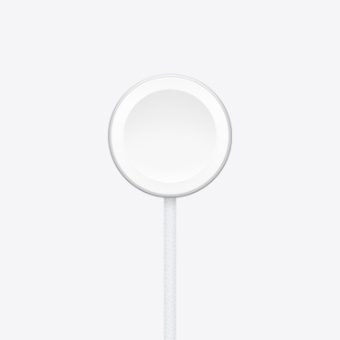 Apple Watch Magnetisches Schnellladegerät, runde Form, fest angebrachtes gewebtes Kabel