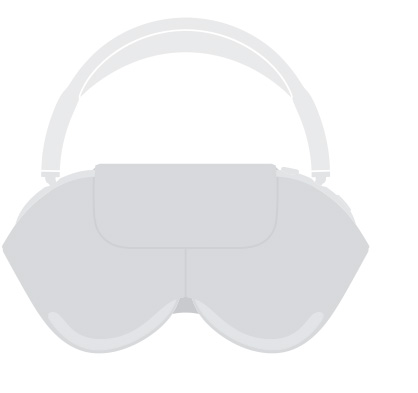 Illustratie van silhouet van AirPods Max 2 in Smart Case, vooraanzicht