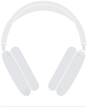 Illustratie van silhouet van AirPods Max 2, voorkant, 168,6 mm breed