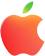 Logo de Apple en tonos rojos y verdes