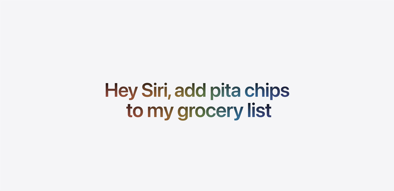 Text reads: Hey Siri, add pita chips to my shopping list